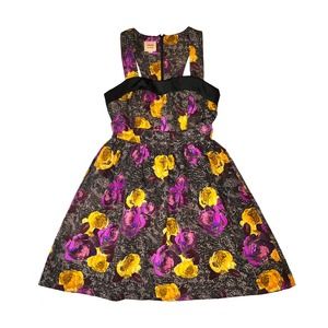 twinkle by wenlan Silk Blend Rose Print Dress